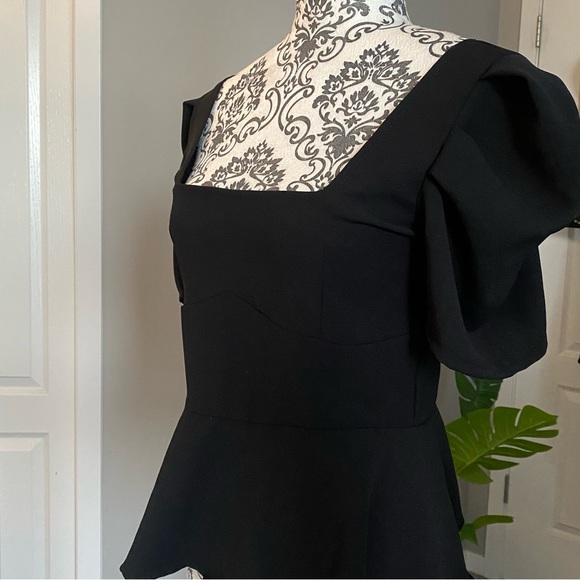 Black Puff Sleeve Top - Picture 2 of 3
